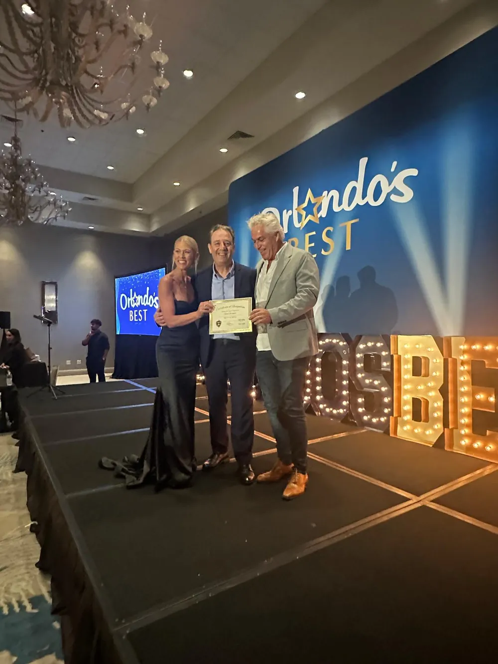 Attica Air Duct Cleaners receiving their certificate at the 2026 Orlando's Best awards ceremony